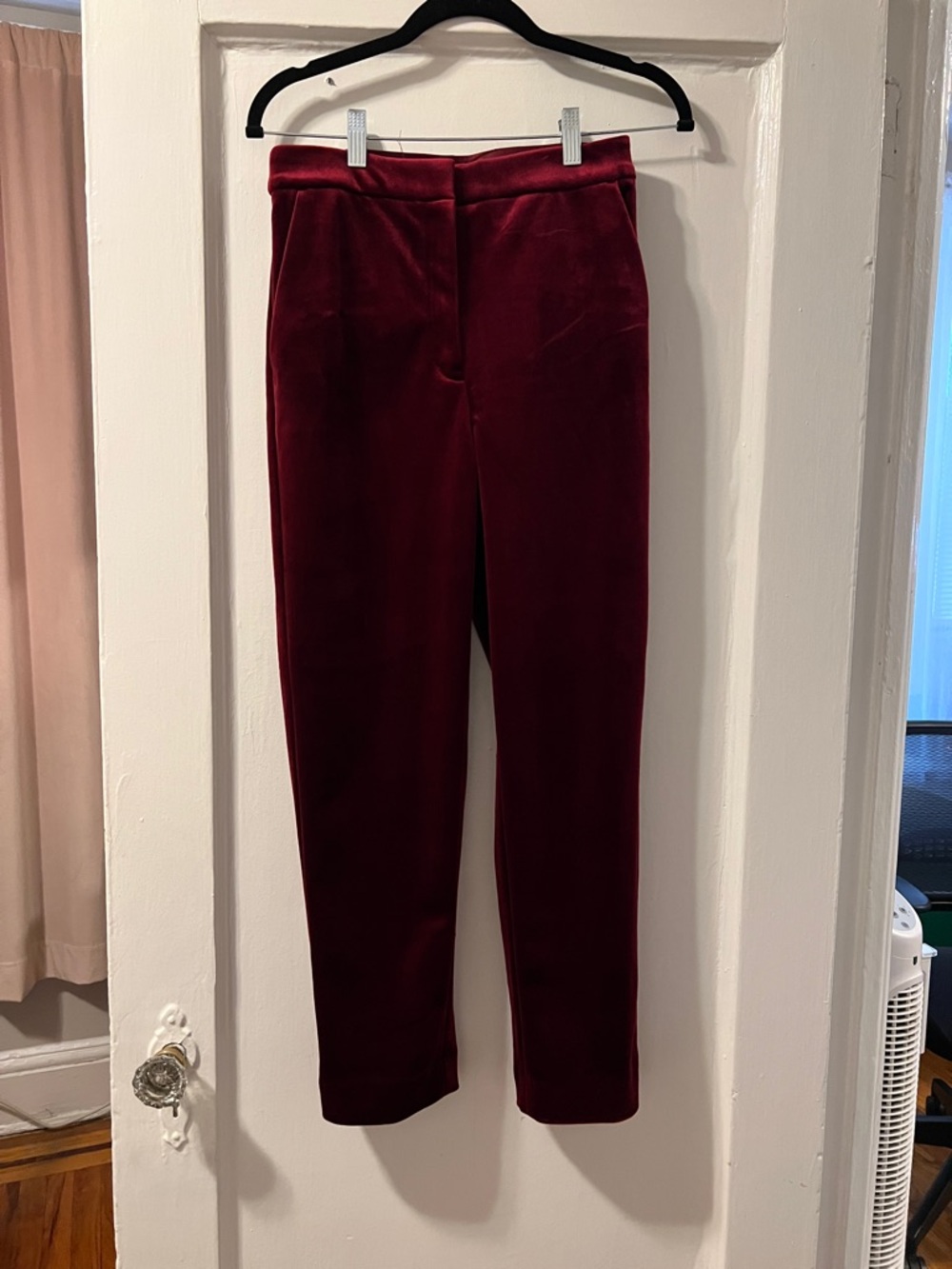 Express Burgundy Velvet Ankle Pants